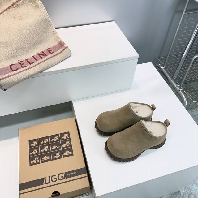 高品质出厂 ！顶级品质Ugg油鸡鸡25Ss秋冬Nita一脚蹬小胖墩羊毛水台厚底包头包子鞋雪地靴 一双雪地靴 一秒秋冬氛围感来了 超模们的选择 极简每天都要温暖又