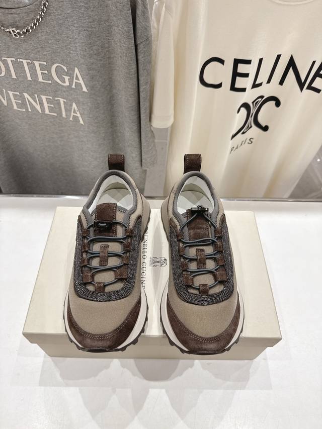 高版本出厂 情侣款 Brunello Cucinelli F059新款Bc系带厚底情侣款休闲运动鞋，市场高版本 Bc是意大利知名品牌，极简主义风格，复古又高级！