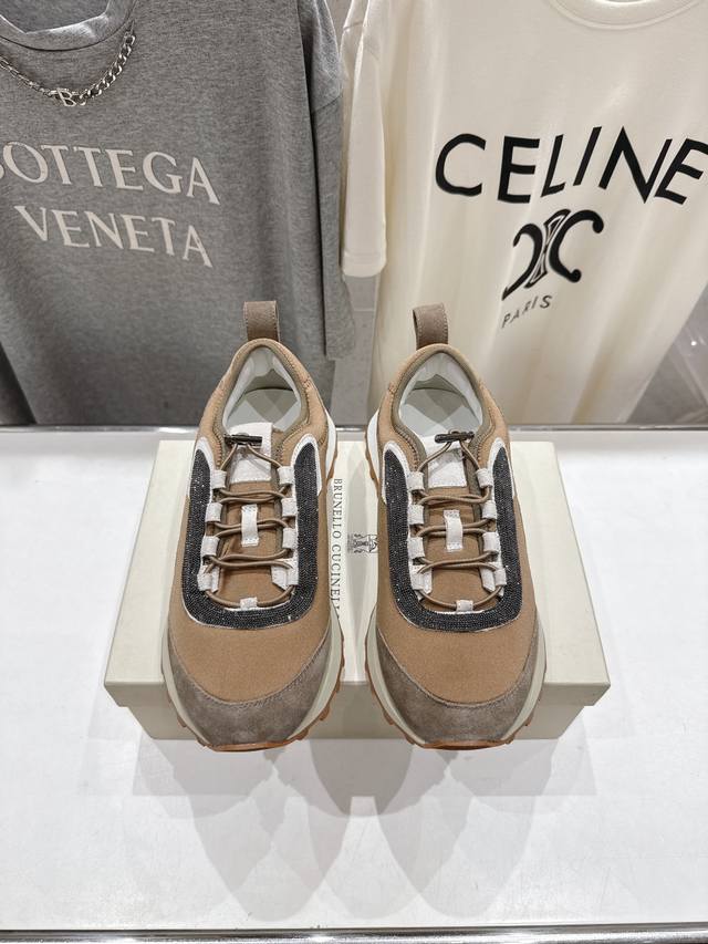 高版本出厂 情侣款 Brunello Cucinelli F059新款Bc系带厚底情侣款休闲运动鞋，市场高版本 Bc是意大利知名品牌，极简主义风格，复古又高级！