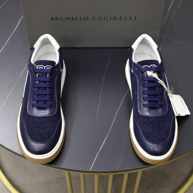 Bc新品发售Brunello Cucinelli运动 滑板鞋｜牛反绒鞋面以现代方式诠释经典款式｜内里本白色苯染专用。｜透气不闷脚｜独家开模大底｜牛皮内里 Siz