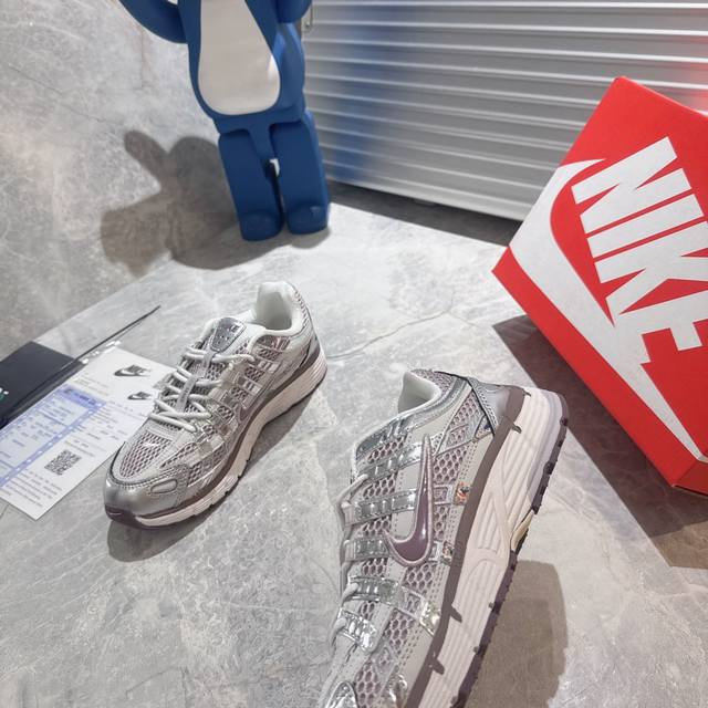 出厂 纯原市售最高版 正确版三层组合大底 原楦开发原版鞋型 P-6000 Cnpt0 Silver Laser Fuchsia 系列复古老爹风休闲运动舒适跑鞋