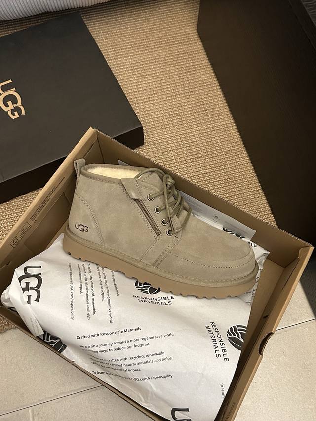 1163095 纽姆拉链小贝. 经典纽姆系列 升级侧拉链款 方便穿脱 高丝光牛反绒材质 不冻脚过冬 必须把加毛的安排上 Size：39-45