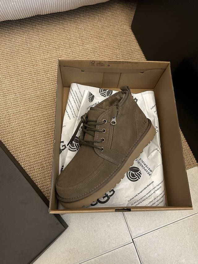 1163095 纽姆拉链小贝. 经典纽姆系列 升级侧拉链款 方便穿脱 高丝光牛反绒材质 不冻脚过冬 必须把加毛的安排上 Size：39-45