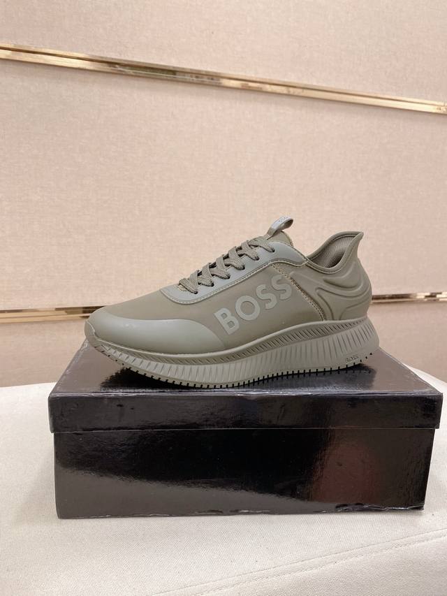 工厂P价 Boss 新款专柜同步发售，鞋面意大利进口滴胶材料工艺全进口网布内里透气鞋垫，完全1比1复刻，鞋底：原厂特供原版底，独家活动成型底超级舒适，原厂跟单货