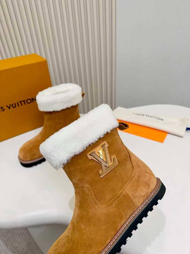顶级品质 Louis Vuiton 路易威登 2025Ss新款 Lv Aspen Line系列羊毛厚底切尔西短靴毛靴雪地靴马丁靴 顶级版本原版购入开发做货 此款