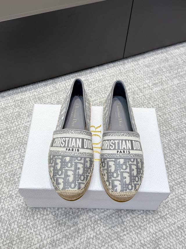 代购级 官网同步盒包装 早春款 25Ss Dior Granville 穆勒渔夫鞋，3D万针刺绣工艺，最强的渠道，专贵无差！ Dior Granville 渔夫