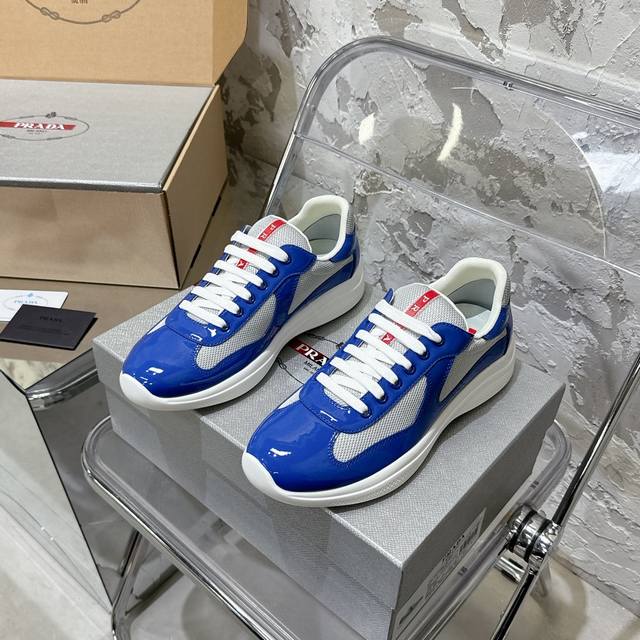 顶级版本 America's Cup最帅美洲杯系带运动休闲通勤跑鞋 妥妥的老钱Feel！进口牛漆皮材质，亮面鞋面色彩鲜明，超软超舒服，特别好穿，根本脱不下来，整