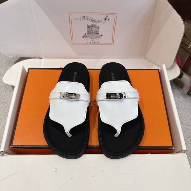 出厂价P Hermes 爱马仕 经典二舅夹趾拖 Empire 凉鞋系列 时尚又百搭 超级舒服 每个细节都做到极致 原版Swift小牛皮 麂皮 原版1:1独家私模
