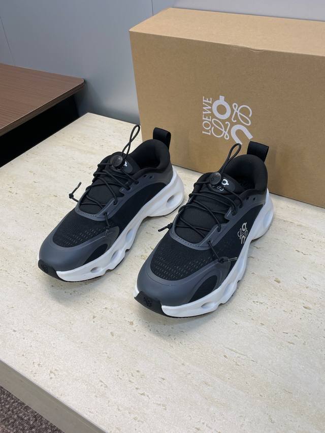 工厂P价P 罗意威 Loewe X On 昂跑 Cloudsolo 都市节拍联名合作2025秋冬情侣新系带果冻色厚底德训鞋 明星同款字母Logo拼色阿甘休闲运动