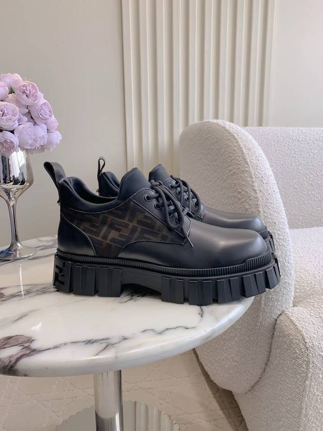 出厂价P 顶级版本 Fend* 新款男士厚底休闲鞋 原版购入1:1复刻 细节对版Zp 随意进出专柜 尺码39 44 38 45 46定做