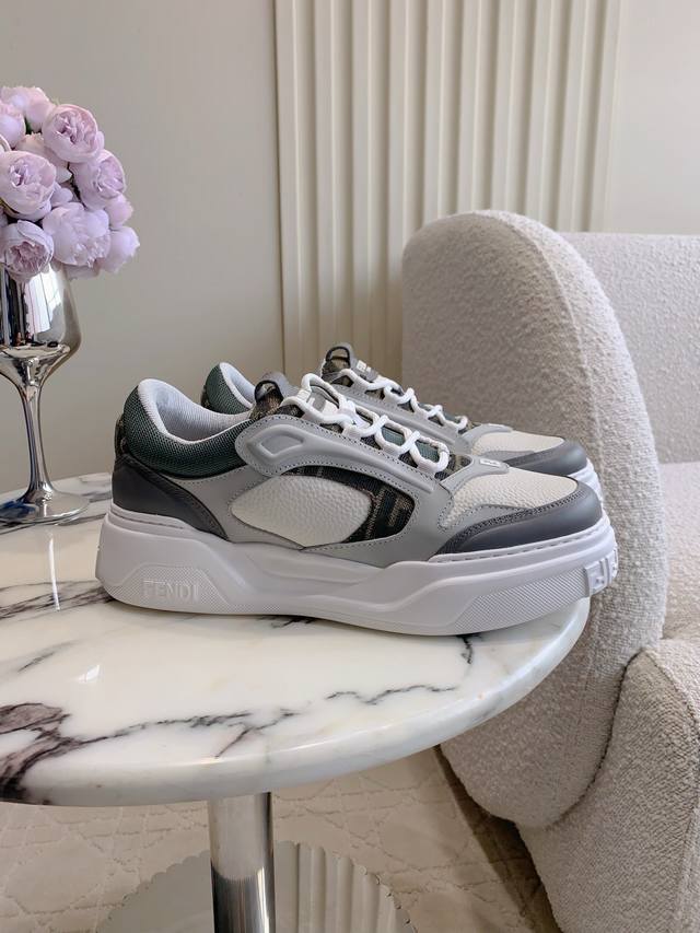 出厂价P 顶级版本 Fend* 新款男士厚底休闲鞋 原版购入1:1复刻 细节对版Zp 随意进出专柜 尺码39 44 38 45 46定做