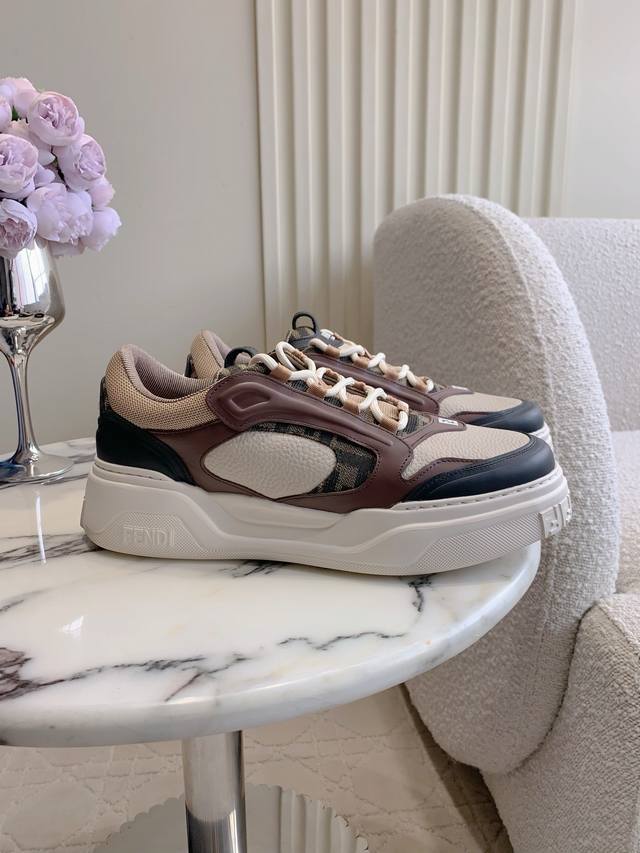 出厂价P 顶级版本 Fend* 新款男士厚底休闲鞋 原版购入1:1复刻 细节对版Zp 随意进出专柜 尺码39 44 38 45 46定做