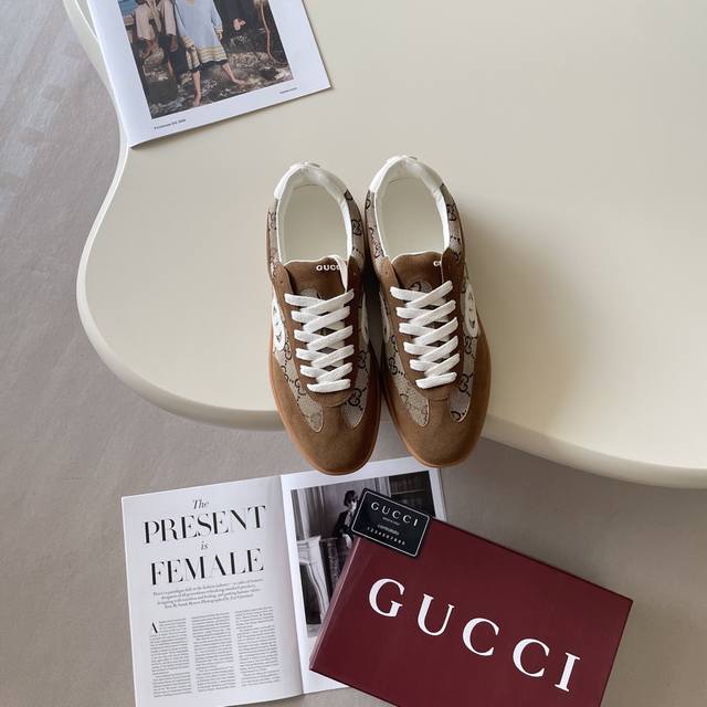 男女同款 Gucci 古驰2025顶级专柜 秋冬新款 官网上新 独家首发 Gucci 古驰 25Ss 情侣德训鞋 饼干鞋 Gucci情侣款 Gucci 德训 G