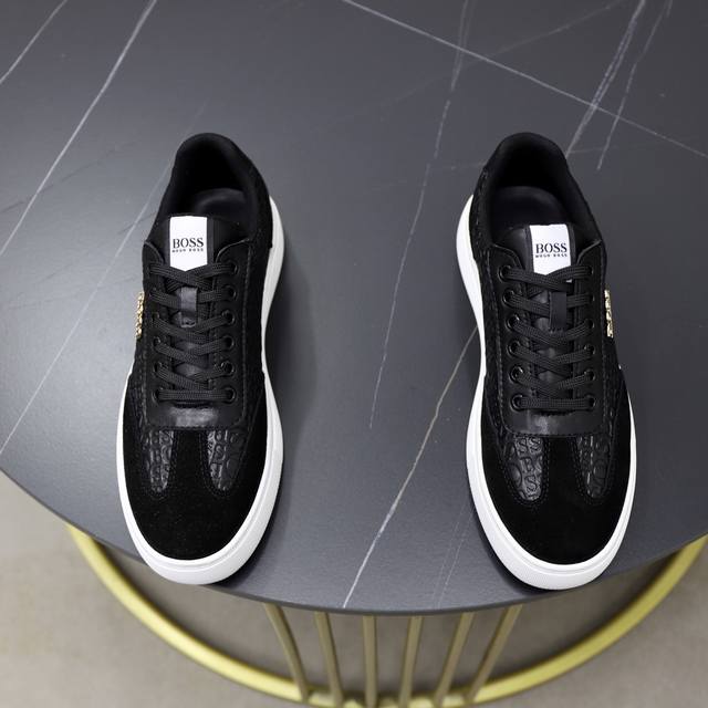 Boss 2025潮流新款上市 官网同款 专柜品质 原版皮料拼接 舒适透气羊皮内里 做工精细 进口原版用料 原版楦型 上脚舒适 橡胶耐磨轻便大底码:38-44