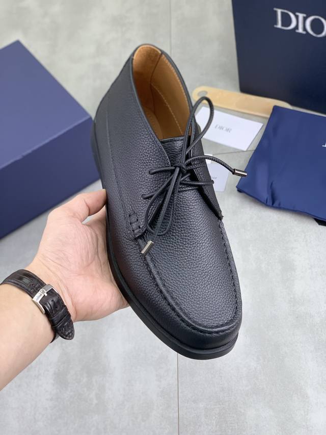 工厂p价p 实价 牛里高版本 Dior 迪奥 原版！顶级意大利代购！男士高帮商务休闲皮鞋，鞋面原版进口小牛皮，油边处理，极致质感，绅士风范，内里采用进口牛皮内里