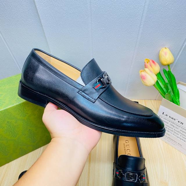 调工厂p价 男装男鞋 运动原单 古驰 Gucci 官网男士商务正装皮鞋更新香港专柜同步新款完全一比一复刻出货专柜品质零差距0外均采用进口牛皮制作+水染皮内里制作