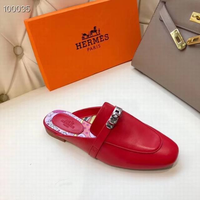 工厂p价 女装女鞋 运动原单。 Hermes爱马仕官网经典半拖最新色Kelly扣半拖由爱马仕鞋履首席设计师pierre Hardy亲自参与打造、精美奢华的内里图