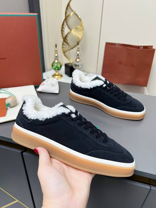 工厂p价 女装女鞋 运动原单代购级，高版本澳洲羊卷毛内里 意大利 Loro piana 诺悠翩雅Tennis Walk系列 Lp情侣款德训鞋 休闲 运动鞋 板鞋