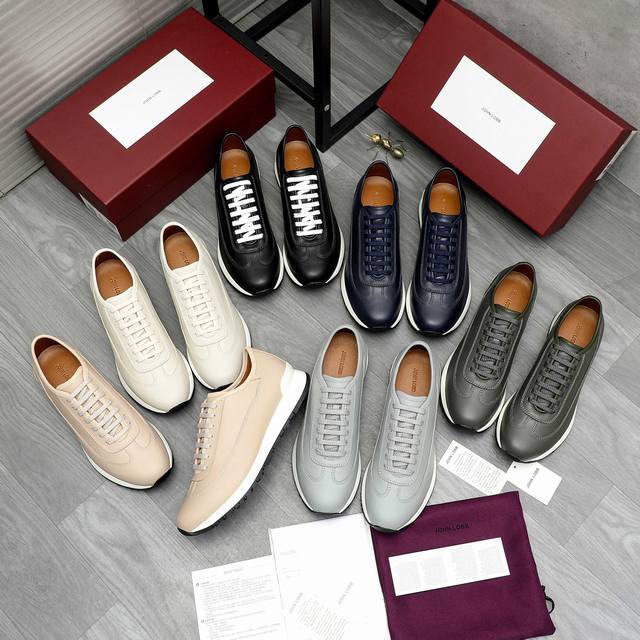 商品商标：爱马仕旗下品牌- John Lobb-约翰 洛布 休闲系带男鞋 码数： 38-47 偏大一码 外单码 材料：优质磨砂牛皮鞋面 牛皮内里 原版组合大底开