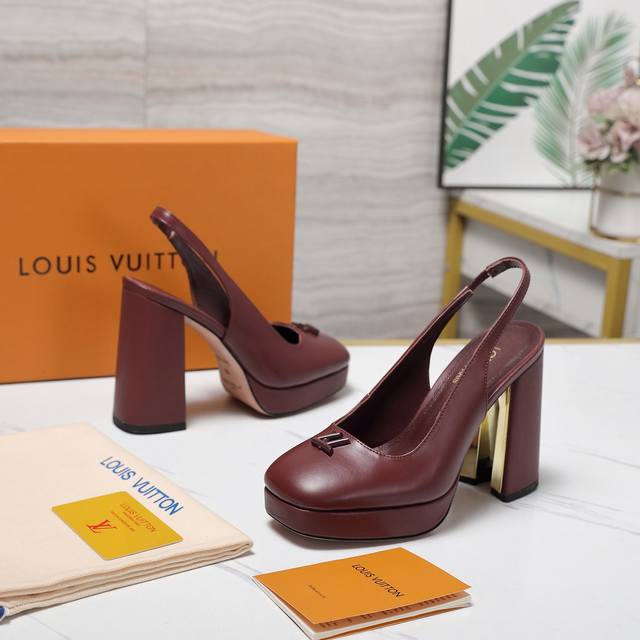 顶级版本 Lv 路易威登 25恨天高新款单鞋 凉鞋后空 2025春夏新款粗跟水台凉鞋 顶级版本原版一致 专柜主打最新款 Lv X Tm村上隆联名款 硬货上新 代