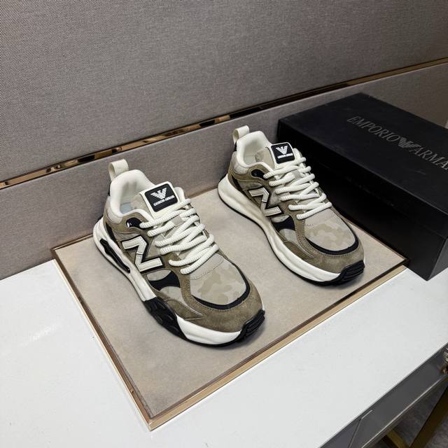 出厂价pp 阿玛尼～ 男士休闲鞋 2025Z柜同步发售 码数:38-44# 3个颜色鞋面选用多材质拼接网布内里，舒适透气，鞋底：原版舒适耐磨大底，实物拍摄实物更