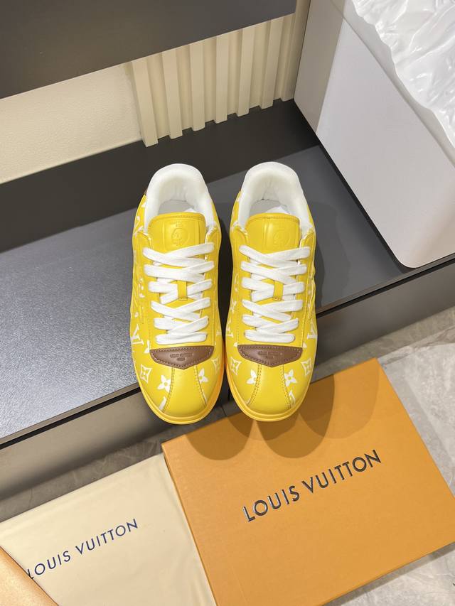 Louis Vuitton 路易威登 高端品质 原单休闲运动鞋 鞋面：纳帕小牛皮.彩印品牌图腾、鞋身车缝品牌模块、鞋头.鞋舌.后跟；空压品牌Logo 内里：品牌