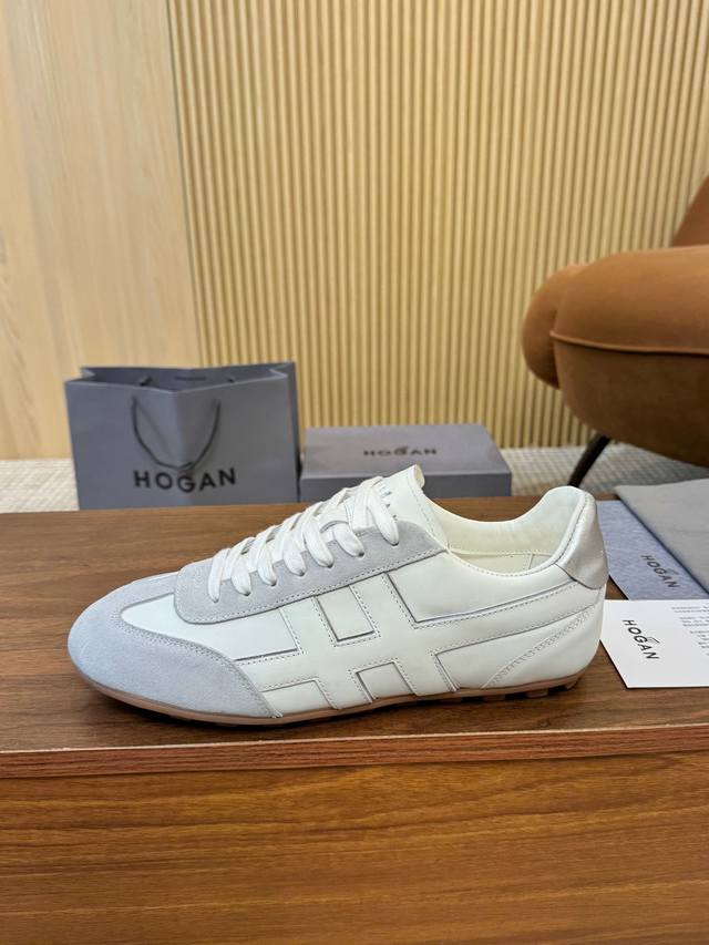 实价 霍根最新情侣款爆款更新 Hogan 男女同款专项运动鞋，舒适简约，时尚经典，适用所有气质男女，面料，头层小牛皮、进口翻毛皮，橡胶大底，衬里牛皮里，36-4