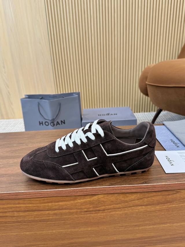 实价 霍根最新情侣款爆款更新 Hogan 男女同款专项运动鞋，舒适简约，时尚经典，适用所有气质男女，面料，头层小牛皮、进口翻毛皮，橡胶大底，衬里牛皮里，36-4