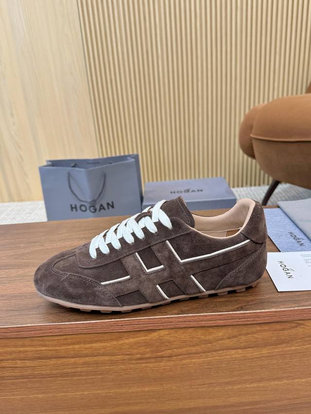 实价 霍根最新情侣款爆款更新 Hogan 男女同款专项运动鞋，舒适简约，时尚经典，适用所有气质男女，面料，头层小牛皮、进口翻毛皮，橡胶大底，衬里牛皮里，36-4