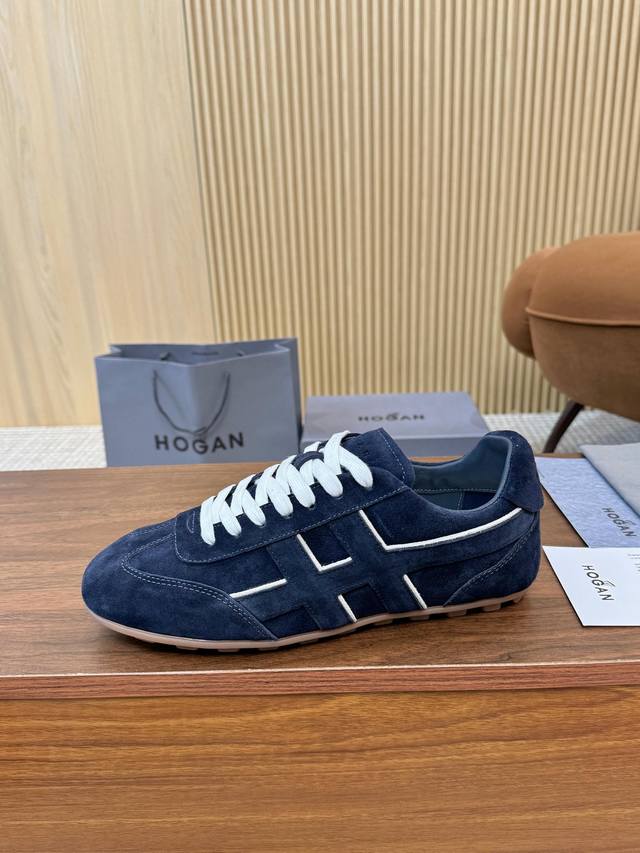 实价 霍根最新情侣款爆款更新 Hogan 男女同款专项运动鞋，舒适简约，时尚经典，适用所有气质男女，面料，头层小牛皮、进口翻毛皮，橡胶大底，衬里牛皮里，36-4