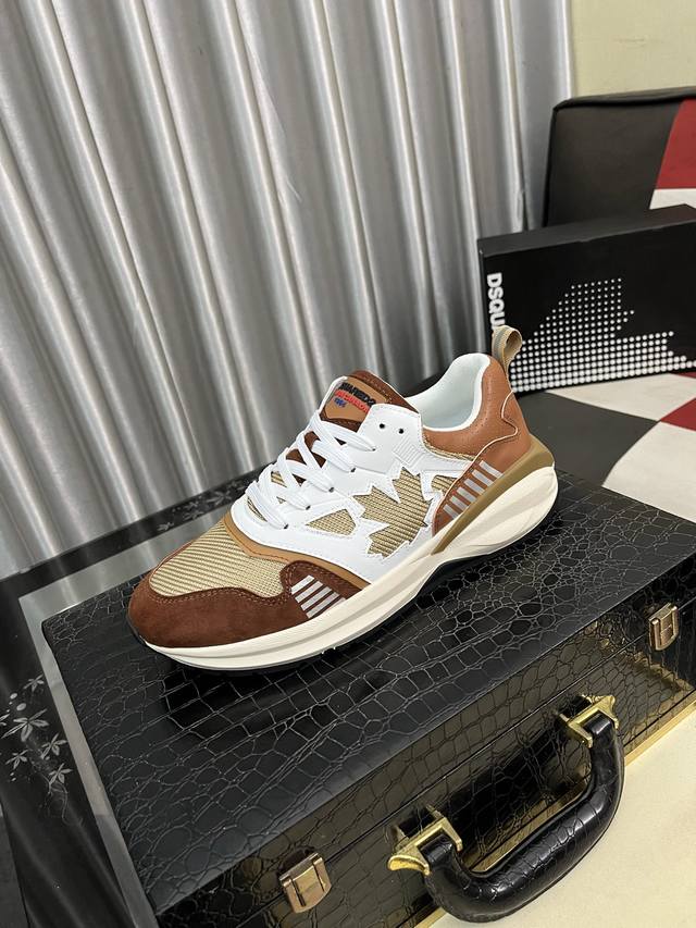 出厂价pp： D2～ 男士休闲鞋 2025Z柜同步发售 码数:35-46# 1个颜色鞋面选用多材质拼接真皮内里，舒适透气，鞋底：原版舒适耐磨大底，实物拍摄实物更