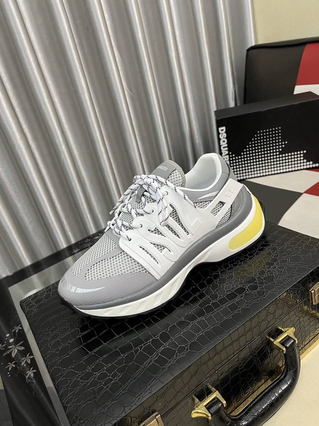 出厂价pp： D2～ 男士休闲鞋 2025Z柜同步发售 码数:38-46# 4个颜色鞋面选用多材质拼接真皮内里，舒适透气，鞋底：原版舒适耐磨大底，实物拍摄实物更