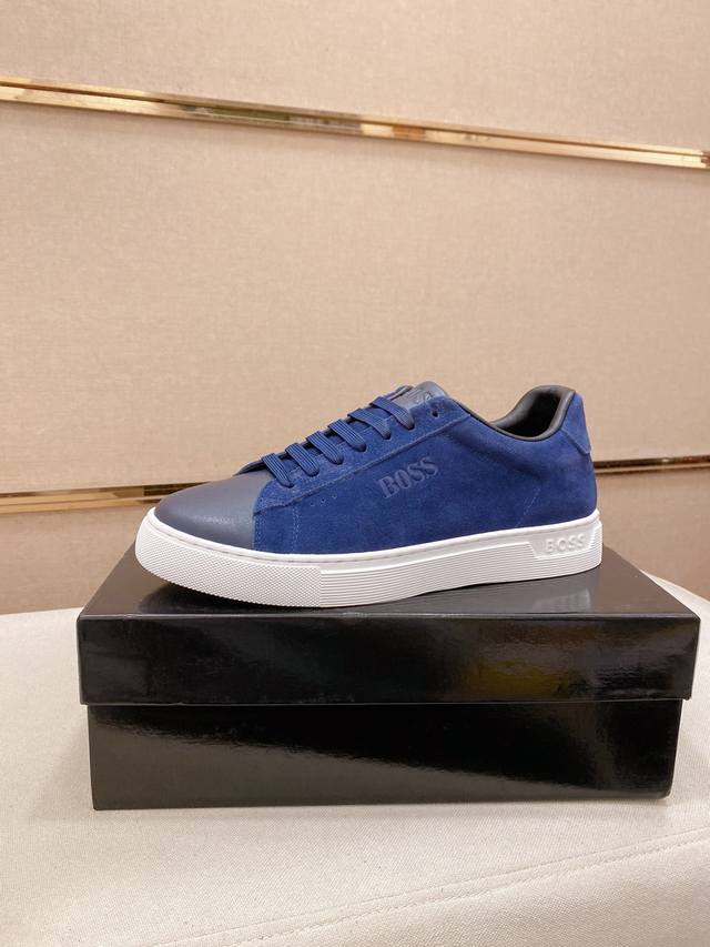 调工厂p价 男装男鞋 运动原单 Boss 最新休闲男鞋，欢迎1:1对比，爆单款Boss香港专柜休闲鞋，专柜品质，支持验货，优质做工，鞋面采用意大利进口胎牛皮 透