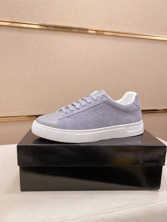 调工厂p价 男装男鞋 运动原单 Boss 最新休闲男鞋，欢迎1:1对比，爆单款Boss香港专柜休闲鞋，专柜品质，支持验货，优质做工，鞋面采用意大利进口胎牛皮 透
