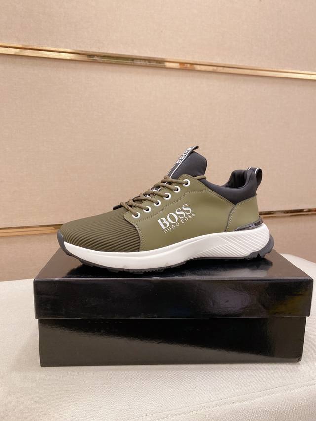 调工厂p价 男装男鞋 运动原单 Boss 最新休闲男鞋，欢迎1:1对比，爆单款Boss香港专柜休闲鞋，专柜品质，支持验货，优质做工，鞋面采用意大利进口胎牛皮 透