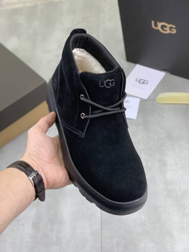 调工厂p价 男装男鞋 运动原单顶级版本 Ugg 2025秋冬高帮新款 便鞋新生系列 安思丽穆勒鞋 时尚舒适浅口平底一脚蹬休闲乐福鞋 经典翻毛牛皮搭配10毫米羊毛