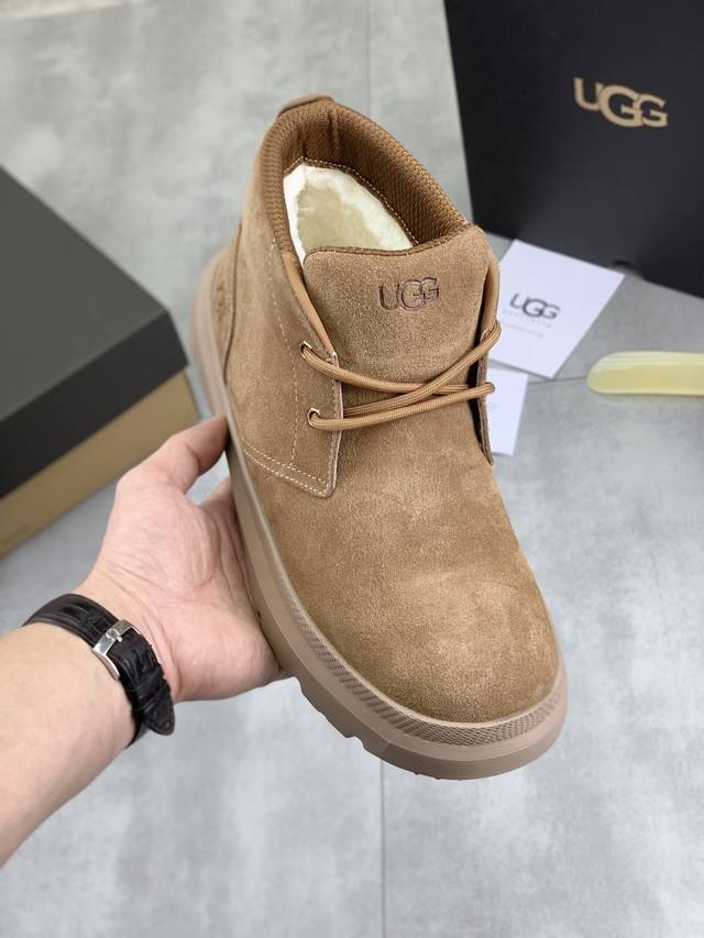 调工厂p价 男装男鞋 运动原单顶级版本 Ugg 2025秋冬高帮新款 便鞋新生系列 安思丽穆勒鞋 时尚舒适浅口平底一脚蹬休闲乐福鞋 经典翻毛牛皮搭配10毫米羊毛
