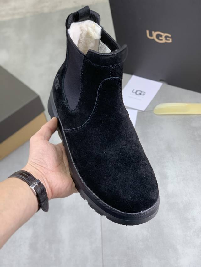 调工厂p价 男装男鞋 运动原单顶级版本 Ugg 2025秋冬高帮新款 便鞋新生系列 安思丽穆勒鞋 时尚舒适浅口平底一脚蹬休闲乐福鞋 经典翻毛牛皮搭配10毫米羊毛