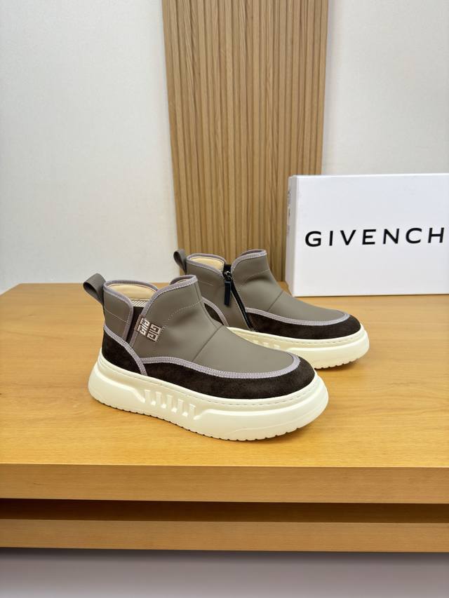 Givenchy 纪梵希 -高端品质 原单 高帮休闲运动鞋 -鞋面；纳帕小牛皮、反绒小牛皮、鞋口品牌松紧带、后跟品牌织带、鞋舌.车缝品牌Logo布标 -内里：水