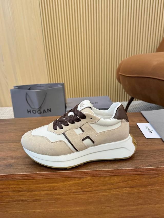 实价不让利 ！Hogan 霍根 新款转图必爆 H-Stripes系列情侣款厚底老爹鞋飞艇鞋休闲运动鞋。 顶级版本原版购入开发做货 此款H-Stripes系列运动