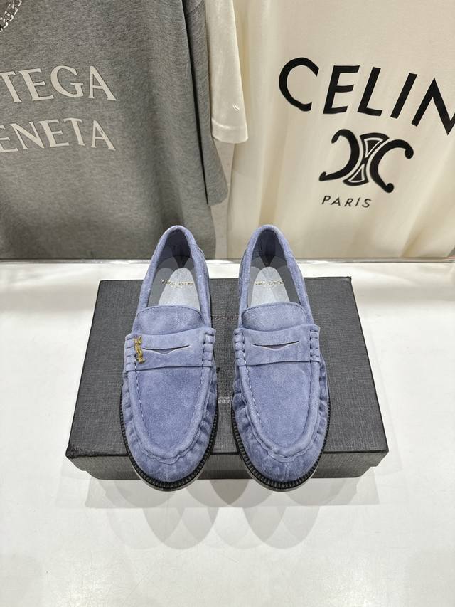 男女同款 男款+50 Saint Laurent 圣罗兰Ysl 25Ss爆款平底玛丽珍一脚蹬乐福鞋，2025全新升级力推单品明星同款 舒适度非常好，值得拥有 成