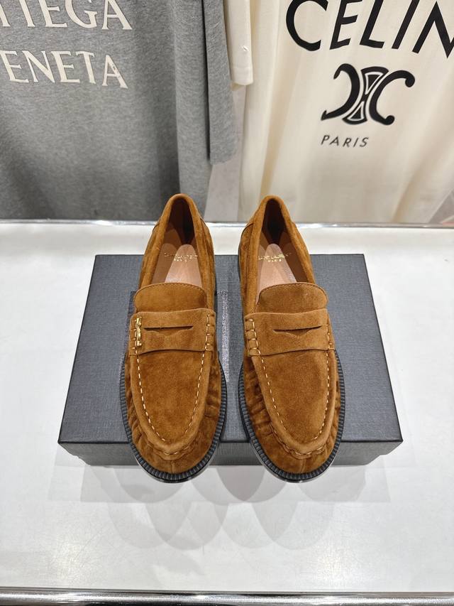 男女同款 男款+50 Saint Laurent 圣罗兰Ysl 25Ss爆款平底玛丽珍一脚蹬乐福鞋，2025全新升级力推单品明星同款 舒适度非常好，值得拥有 成