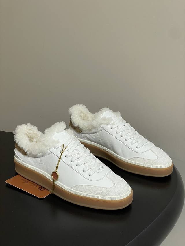 羊毛里 Loro piana 诺悠翩雅 Lp Tennis Walk情侣款运动鞋 25S秋冬羊毛里最新配色老钱风复古德训鞋羊毛保暖休闲鞋 Tennis Walk