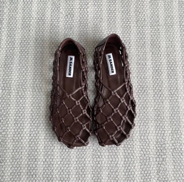 强荐自购 工厂p价 Jil Sande* * 25春夏 最新编织皮网凉鞋 Jennie演唱会着用 订购火爆超级Jue闭眼入都是不会后悔 搭配还是可咸可甜 Zp订