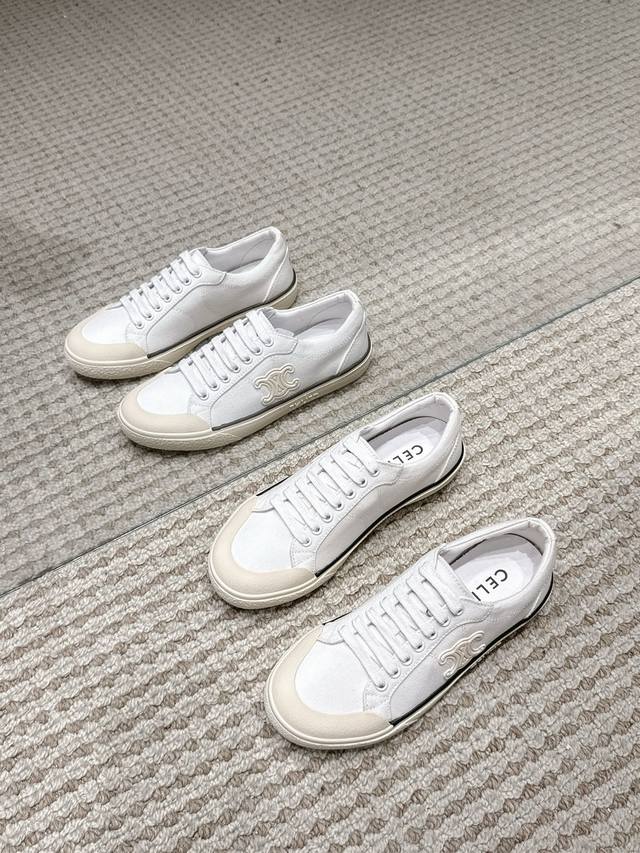 Celine 思琳 赛琳patapans经典盖头帆布鞋橡胶鞋头，轻盈鞋身市场唯一正确版本，全色系覆盖，凯旋门Logo经久不衰，底厚2Cm，35-41