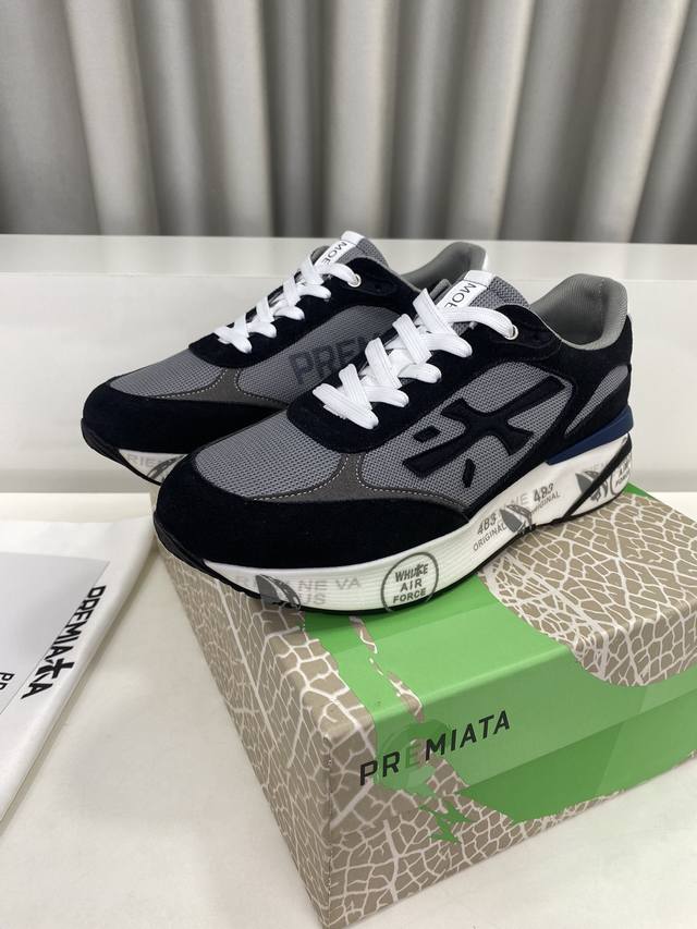 男 premiata 普瑞米亚达 时尚、运动、休闲、慢跑、男鞋。 普瑞米亚达意大利名品百年历史，所有工艺全手工打造，米“字一样的Logo简称米字鞋。完美的融合了