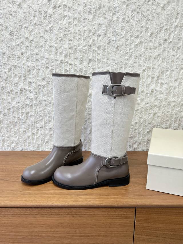 G741 Unfolio 小众潮牌 25Ss秋冬新款 搭扣堆堆靴 骑士靴 称之为今年最好看的堆堆靴，毫不过分，复古百搭，慵懒简约 这双靴简直是秋冬时髦王炸 卡其
