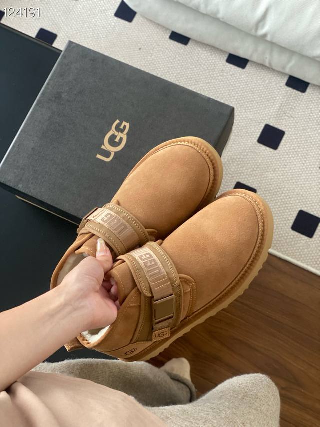 Ugg男款雪地靴毛毛鞋 爆款火热登场，Neumel Snapback 纽姆 搭扣款 材质：牛皮羊皮毛一体 外底：橡胶 轻翼科技 轻！轻！轻！ 超强防水 3色可选