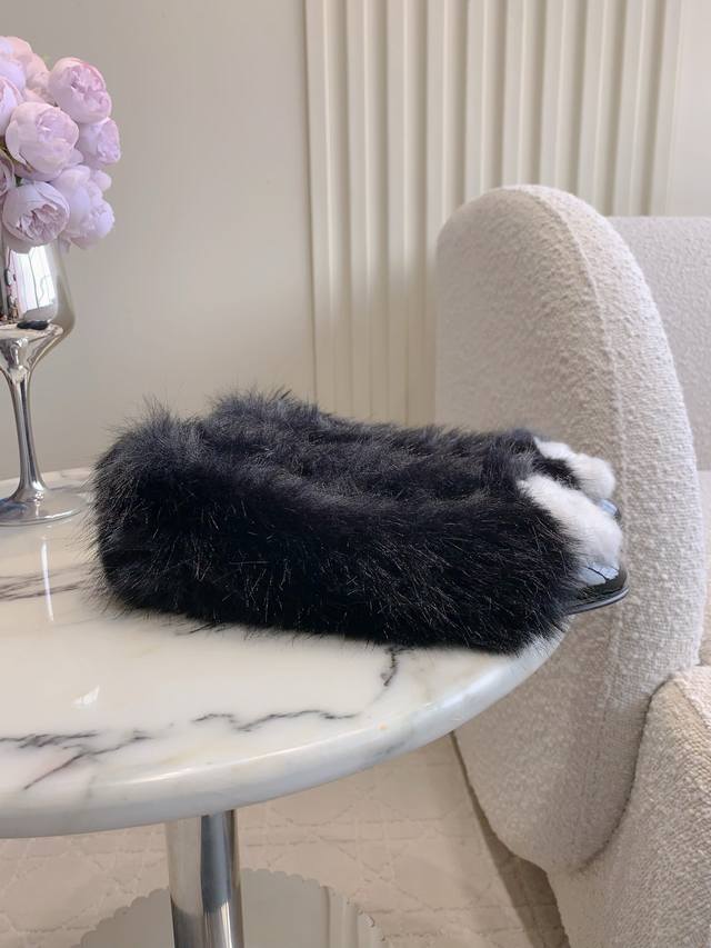 出厂价p Chane* Coco Neige新款毛毛芭蕾鞋 毛茸茸可可爱爱 时髦精必备单品 鞋面原版混合纤维 内里绒里 意大利真皮大底 尺码35-39 34 4