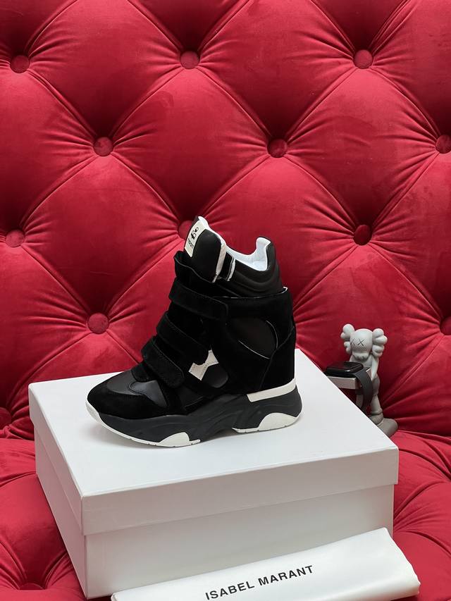 独家实拍 顶级版本 25Ss Isabel Marant Sneaker 伊莎贝尔经典隐形内增高短靴 鞋底4Cm 内增高6Cm 增高效果明显 秋冬季新款厚底运动